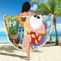 Aloha Hawaii Mele Kalikimaka Beach Blanket Chilling Santa With Pineapple - Polynesian Pattern LT14 - Polynesian Pride