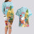 Aloha Hawaii Mele Kalikimaka Couples Matching Long Sleeve Bodycon Dress and Hawaiian Shirt Chilling Santa With Pineapple - Polynesian Pattern