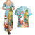 Aloha Hawaii Mele Kalikimaka Couples Matching Summer Maxi Dress and Hawaiian Shirt Chilling Santa With Pineapple - Polynesian Pattern