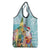 Aloha Hawaii Mele Kalikimaka Grocery Bag Chilling Santa With Pineapple - Polynesian Pattern