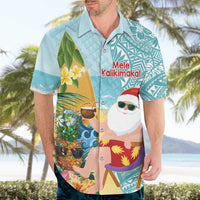 Aloha Hawaii Mele Kalikimaka Hawaiian Shirt Chilling Santa With Pineapple - Polynesian Pattern LT14 - Polynesian Pride