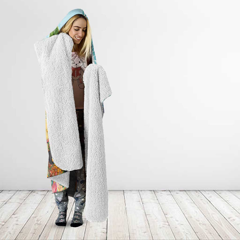 Aloha Hawaii Mele Kalikimaka Hooded Blanket Chilling Santa With Pineapple - Polynesian Pattern LT14 - Polynesian Pride