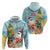 Aloha Hawaii Mele Kalikimaka Hoodie Chilling Santa With Pineapple - Polynesian Pattern