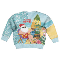 Aloha Hawaii Mele Kalikimaka Kid Ugly Christmas Sweater Chilling Santa With Pineapple - Polynesian Pattern LT14 - Polynesian Pride