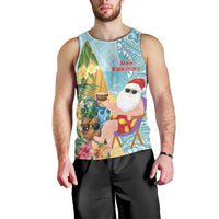 Aloha Hawaii Mele Kalikimaka Men Tank Top Chilling Santa With Pineapple - Polynesian Pattern LT14 - Polynesian Pride