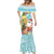 Aloha Hawaii Mele Kalikimaka Mermaid Dress Chilling Santa With Pineapple - Polynesian Pattern