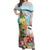 Aloha Hawaii Mele Kalikimaka Off Shoulder Maxi Dress Chilling Santa With Pineapple - Polynesian Pattern