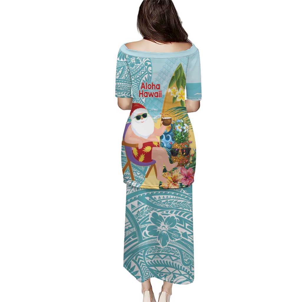 Aloha Hawaii Mele Kalikimaka Puletasi Chilling Santa With Pineapple - Polynesian Pattern LT14 - Polynesian Pride