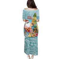 Aloha Hawaii Mele Kalikimaka Puletasi Chilling Santa With Pineapple - Polynesian Pattern LT14 - Polynesian Pride
