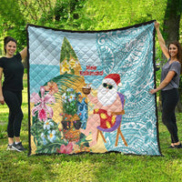 Aloha Hawaii Mele Kalikimaka Quilt Chilling Santa With Pineapple - Polynesian Pattern LT14 - Polynesian Pride