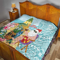 Aloha Hawaii Mele Kalikimaka Quilt Chilling Santa With Pineapple - Polynesian Pattern LT14 - Polynesian Pride