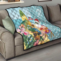 Aloha Hawaii Mele Kalikimaka Quilt Chilling Santa With Pineapple - Polynesian Pattern LT14 - Polynesian Pride