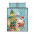 Aloha Hawaii Mele Kalikimaka Quilt Bed Set Chilling Santa With Pineapple - Polynesian Pattern