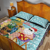 Aloha Hawaii Mele Kalikimaka Quilt Bed Set Chilling Santa With Pineapple - Polynesian Pattern LT14 - Polynesian Pride