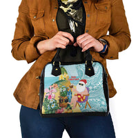 Aloha Hawaii Mele Kalikimaka Shoulder Handbag Chilling Santa With Pineapple - Polynesian Pattern LT14 - Polynesian Pride
