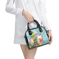 Aloha Hawaii Mele Kalikimaka Shoulder Handbag Chilling Santa With Pineapple - Polynesian Pattern LT14 - Polynesian Pride