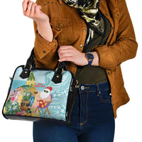 Aloha Hawaii Mele Kalikimaka Shoulder Handbag Chilling Santa With Pineapple - Polynesian Pattern LT14 - Polynesian Pride