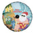 Aloha Hawaii Mele Kalikimaka Spare Tire Cover Chilling Santa With Pineapple - Polynesian Pattern