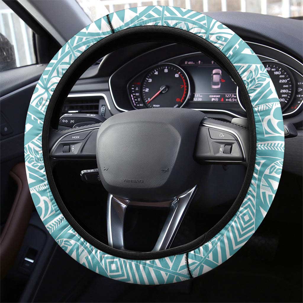 Aloha Hawaii Mele Kalikimaka Steering Wheel Cover Chilling Santa With Pineapple - Polynesian Pattern LT14 - Polynesian Pride