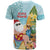 Aloha Hawaii Mele Kalikimaka T Shirt Chilling Santa With Pineapple - Polynesian Pattern