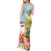 Aloha Hawaii Mele Kalikimaka Tank Maxi Dress Chilling Santa With Pineapple - Polynesian Pattern LT14 - Polynesian Pride