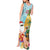 Aloha Hawaii Mele Kalikimaka Tank Maxi Dress Chilling Santa With Pineapple - Polynesian Pattern