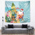 Aloha Hawaii Mele Kalikimaka Tapestry Chilling Santa With Pineapple - Polynesian Pattern