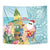 Aloha Hawaii Mele Kalikimaka Tapestry Chilling Santa With Pineapple - Polynesian Pattern