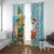 Aloha Hawaii Mele Kalikimaka Window Curtain Chilling Santa With Pineapple - Polynesian Pattern