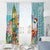 Aloha Hawaii Mele Kalikimaka Window Curtain Chilling Santa With Pineapple - Polynesian Pattern