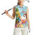 Aloha Hawaii Mele Kalikimaka Women Sleeveless Polo Shirt Chilling Santa With Pineapple - Polynesian Pattern