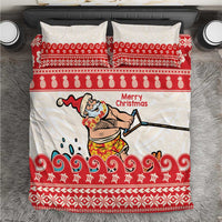 Mele Kalikimaka Hawaii Bedding Set Water-skiing Santa Tropical Vibes LT14 Red - Polynesian Pride