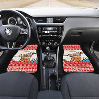 Mele Kalikimaka Hawaii Car Mats Water-skiing Santa Tropical Vibes LT14 Set 2pcs - Front Red - Polynesian Pride