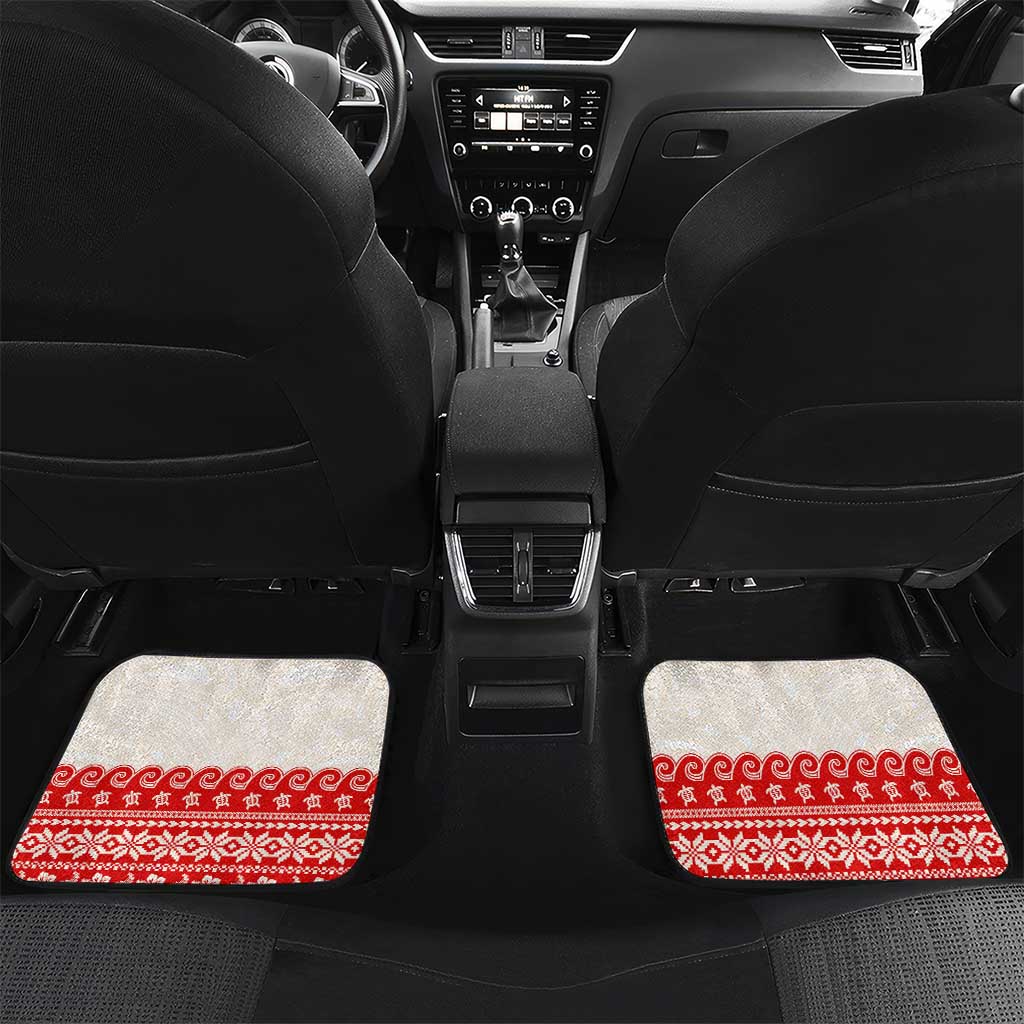 Mele Kalikimaka Hawaii Car Mats Water-skiing Santa Tropical Vibes LT14 Set 2pcs - Back Red - Polynesian Pride