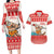 Mele Kalikimaka Hawaii Couples Matching Long Sleeve Bodycon Dress and Hawaiian Shirt Water-skiing Santa Tropical Vibes