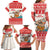 Mele Kalikimaka Hawaii Family Matching Long Sleeve Bodycon Dress and Hawaiian Shirt Water-skiing Santa Tropical Vibes