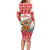 Mele Kalikimaka Hawaii Family Matching Long Sleeve Bodycon Dress and Hawaiian Shirt Water-skiing Santa Tropical Vibes