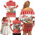 Mele Kalikimaka Hawaii Family Matching Off Shoulder Short Dress and Hawaiian Shirt Water-skiing Santa Tropical Vibes