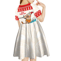 Mele Kalikimaka Hawaii Kid Short Sleeve Dress Water-skiing Santa Tropical Vibes LT14 - Polynesian Pride