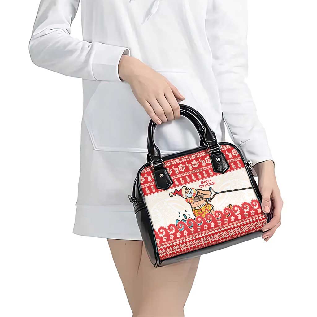Mele Kalikimaka Hawaii Shoulder Handbag Water-skiing Santa Tropical Vibes LT14 - Polynesian Pride