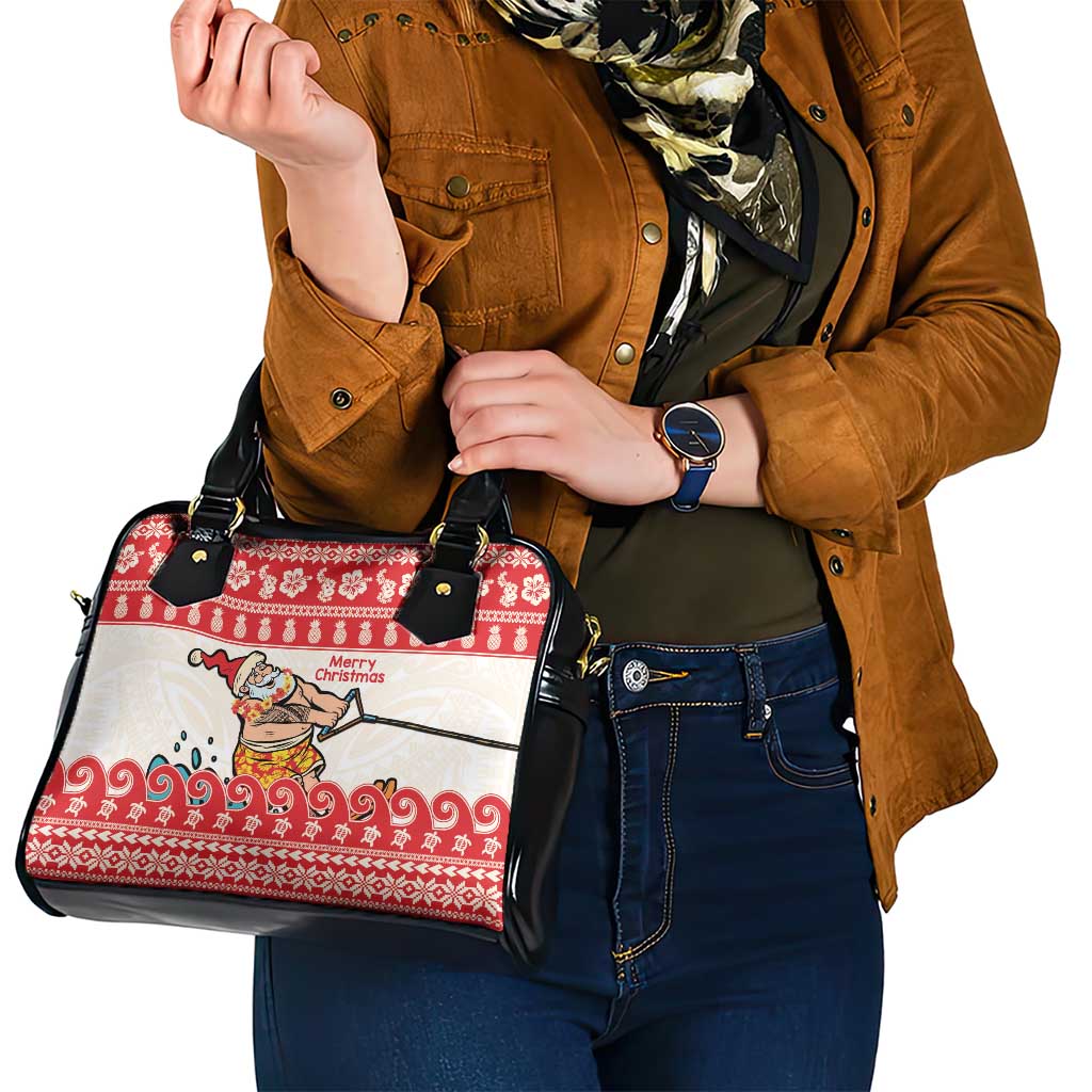 Mele Kalikimaka Hawaii Shoulder Handbag Water-skiing Santa Tropical Vibes LT14 - Polynesian Pride