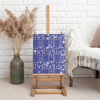 Blue Palaka Japanese Patterns Canvas Wall Art Koi Fish Asanoha Sakura Patchwork Stylized LT14 - Polynesian Pride