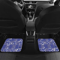Blue Palaka Japanese Patterns Car Mats Koi Fish Asanoha Sakura Patchwork Stylized LT14 Set 2pcs - Back Blue - Polynesian Pride