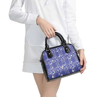 Blue Palaka Japanese Patterns Shoulder Handbag Koi Fish Asanoha Sakura Patchwork Stylized LT14 - Polynesian Pride