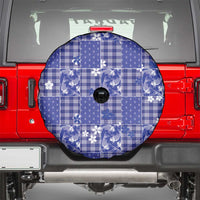 Blue Palaka Japanese Patterns Spare Tire Cover Koi Fish Asanoha Sakura Patchwork Stylized LT14 - Polynesian Pride