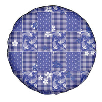 Blue Palaka Japanese Patterns Spare Tire Cover Koi Fish Asanoha Sakura Patchwork Stylized LT14 - Polynesian Pride