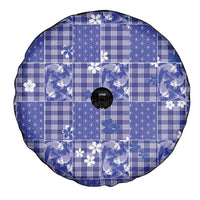 Blue Palaka Japanese Patterns Spare Tire Cover Koi Fish Asanoha Sakura Patchwork Stylized LT14 - Polynesian Pride