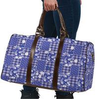 Blue Palaka Japanese Patterns Travel Bag Koi Fish Asanoha Sakura Patchwork Stylized LT14 - Polynesian Pride