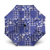 Blue Palaka Japanese Patterns Umbrella Koi Fish Asanoha Sakura Patchwork Stylized LT14 One Size Folded 11.42 inch Opened Diameter 37.4 inch Blue - Polynesian Pride