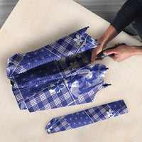 Blue Palaka Japanese Patterns Umbrella Koi Fish Asanoha Sakura Patchwork Stylized LT14 - Polynesian Pride